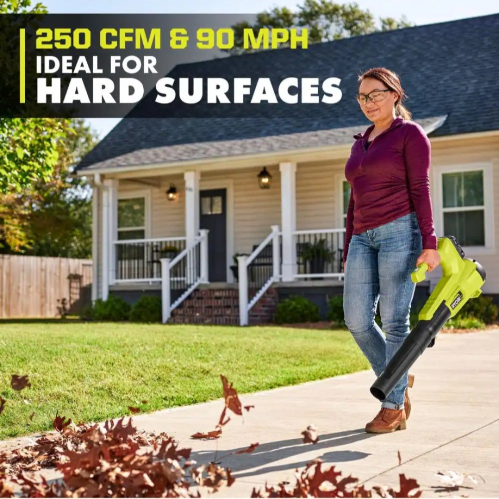 One + 18V 90 MPH 250 CFM Cordless Battery Leaf Blower One + 18V 90 MPH 250 CFM Cordless Battery Leaf Blower